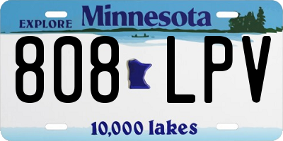 MN license plate 808LPV