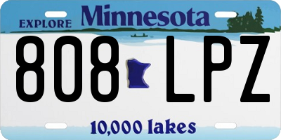 MN license plate 808LPZ