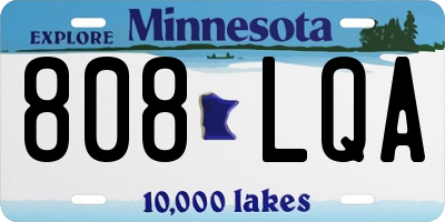 MN license plate 808LQA
