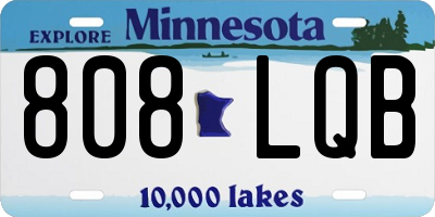 MN license plate 808LQB