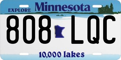 MN license plate 808LQC