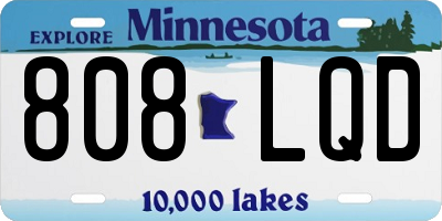 MN license plate 808LQD