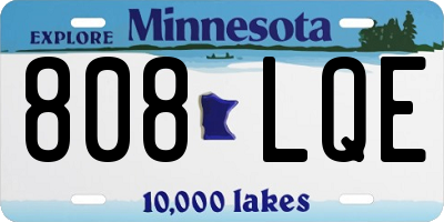 MN license plate 808LQE