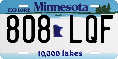 MN license plate 808LQF