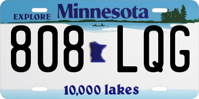 MN license plate 808LQG