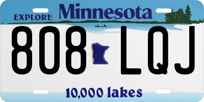 MN license plate 808LQJ
