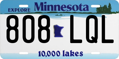 MN license plate 808LQL