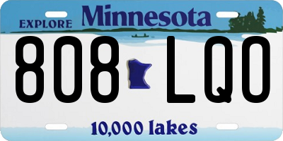 MN license plate 808LQO