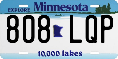 MN license plate 808LQP