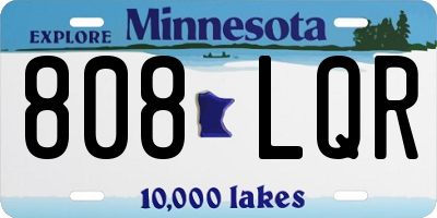 MN license plate 808LQR