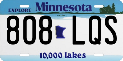 MN license plate 808LQS
