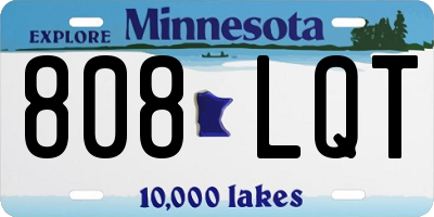 MN license plate 808LQT