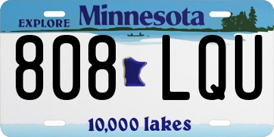 MN license plate 808LQU