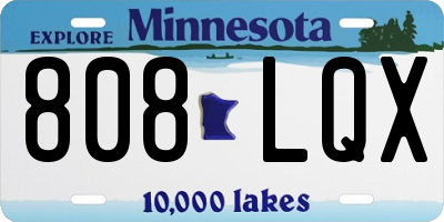 MN license plate 808LQX