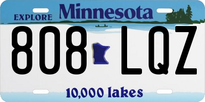 MN license plate 808LQZ