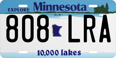 MN license plate 808LRA