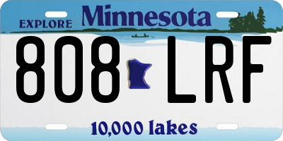 MN license plate 808LRF