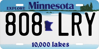 MN license plate 808LRY