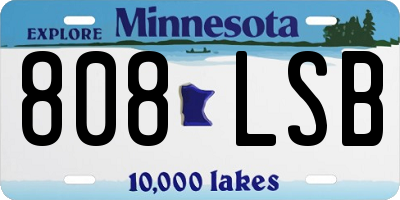 MN license plate 808LSB