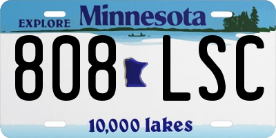 MN license plate 808LSC
