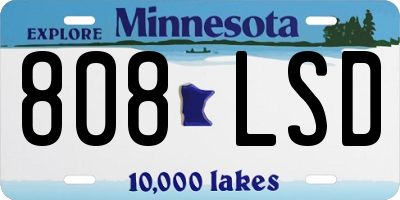 MN license plate 808LSD
