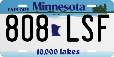 MN license plate 808LSF