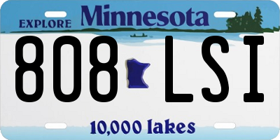 MN license plate 808LSI