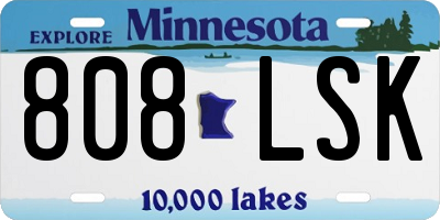 MN license plate 808LSK