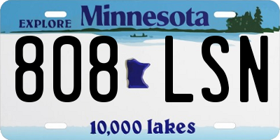 MN license plate 808LSN