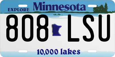 MN license plate 808LSU
