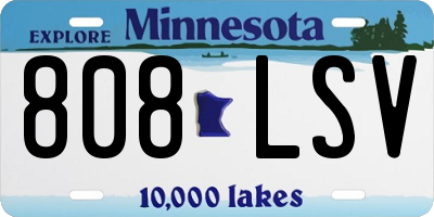 MN license plate 808LSV