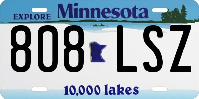 MN license plate 808LSZ