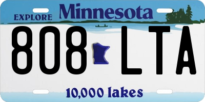 MN license plate 808LTA
