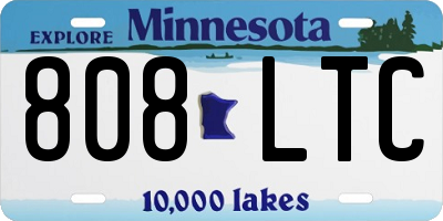 MN license plate 808LTC