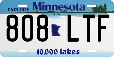 MN license plate 808LTF
