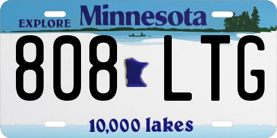 MN license plate 808LTG