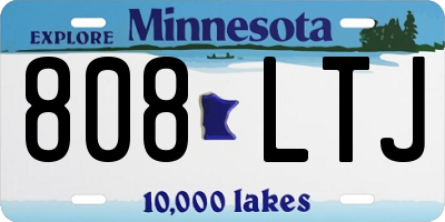 MN license plate 808LTJ