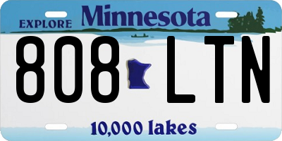 MN license plate 808LTN