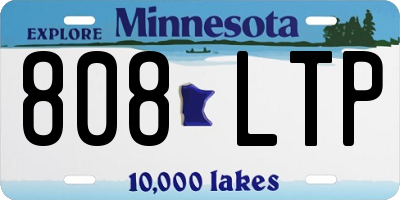 MN license plate 808LTP