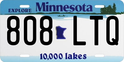 MN license plate 808LTQ