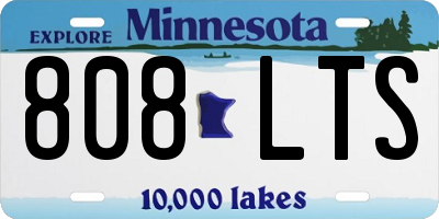 MN license plate 808LTS