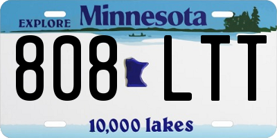 MN license plate 808LTT