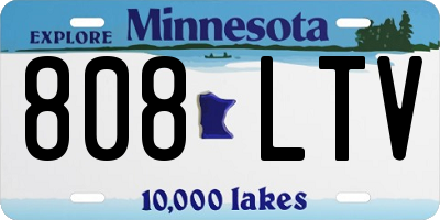 MN license plate 808LTV