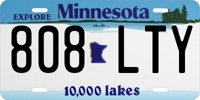 MN license plate 808LTY