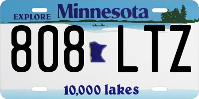 MN license plate 808LTZ