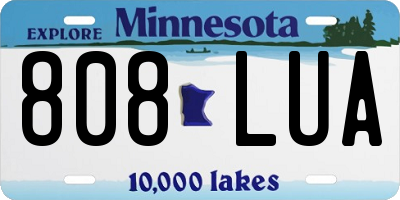 MN license plate 808LUA