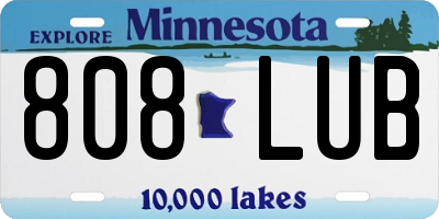 MN license plate 808LUB