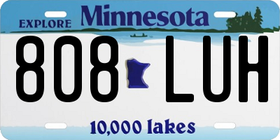 MN license plate 808LUH