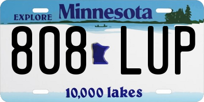 MN license plate 808LUP