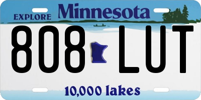 MN license plate 808LUT